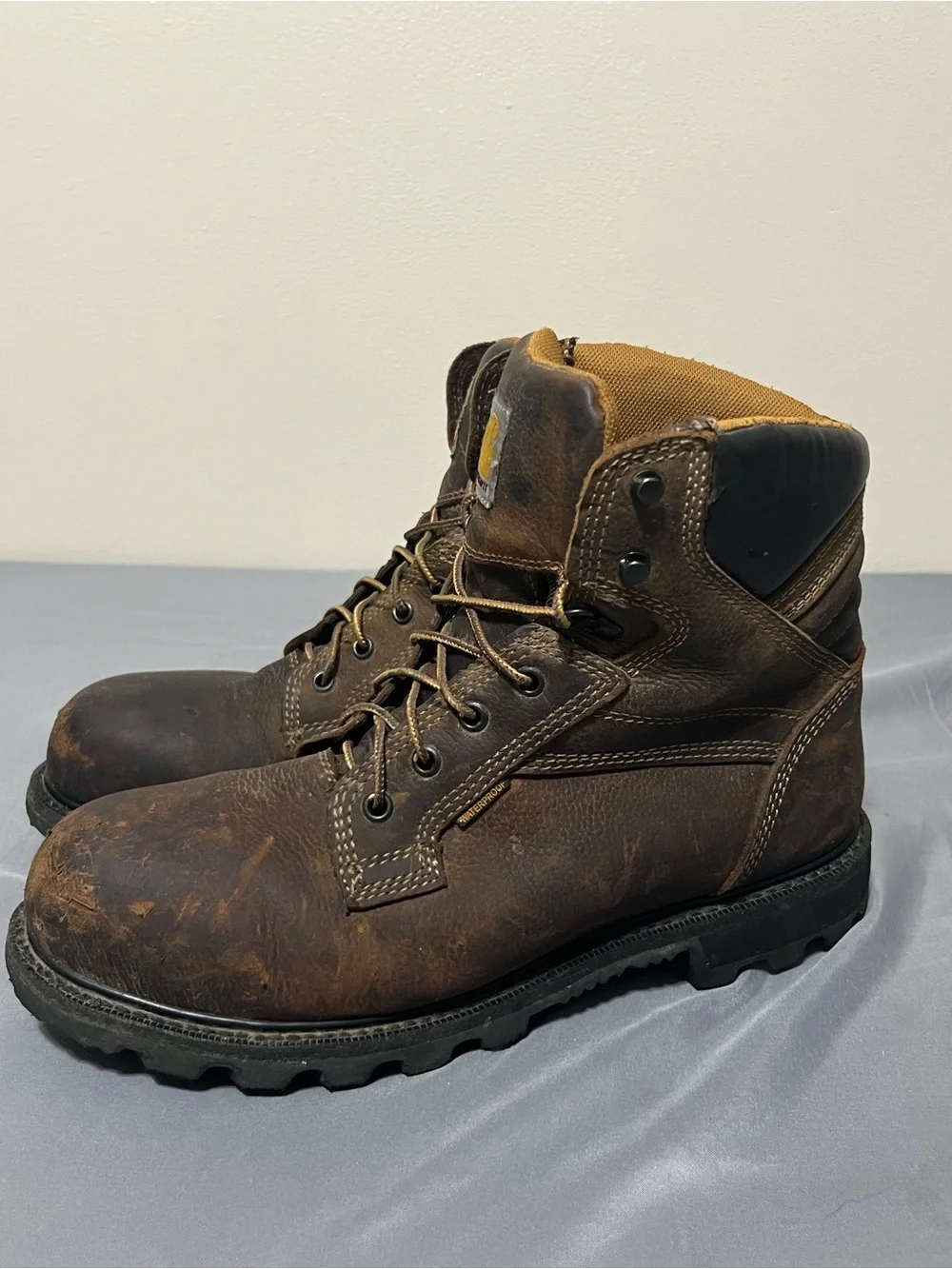 Carhartt Men’s Boots Size 10 Leather Brown Waterproof Work Boots CMW6230